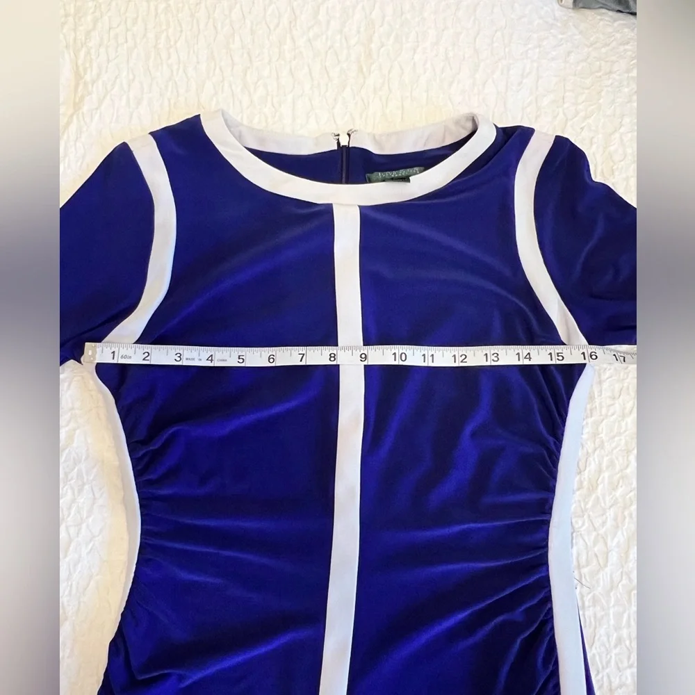 Ralph Lauren Long Sleeve Dress With White Stripe Detail Size: 6 - Picture 3 of 9